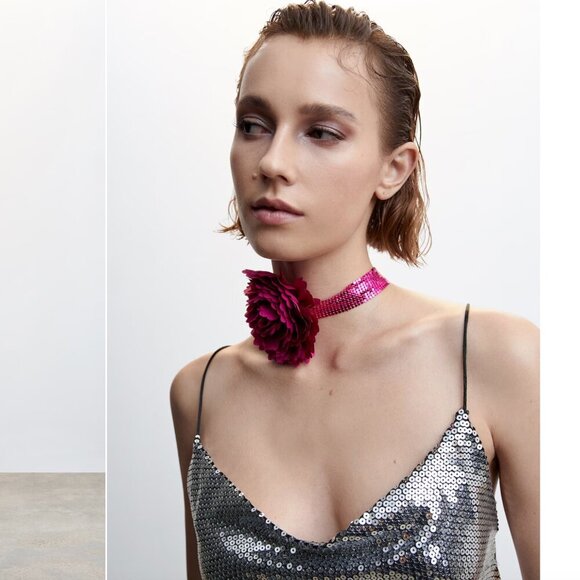 MANGO Sequin wrap dress Size L NEW WITH TAG! - Picture 4 of 6